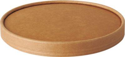 Deckel Papstar pure, für Salatschalen, Ø 150 mm, 50 Stk., Frischfaser-Karton, braun