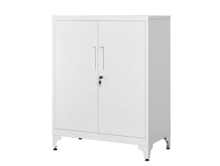 Caisson de Bureau Verrouillable 2 Portes en Acier - Armoire de Rangement pour Bureau avec Serrure Mobilier Robuste et Sécurisé