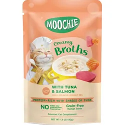 MOOCHIE Creamy Broths With Tuna & Salmon Grain-Free 40g Cremige Brühe mit Thunfisch und Lachs