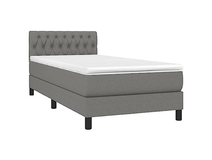 vidaXL Boxspringbett mit Matratze Dunkelgrau 90x200 cm Stoff
