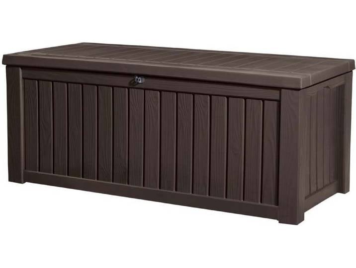 Keter Rockwood Deck Box Boîte de rangement Rectangulaire Marron