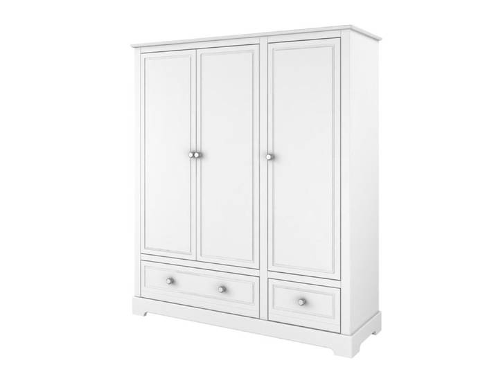 Armoire 3 portes 2 tiroirs Bellamy Marylou Blanc