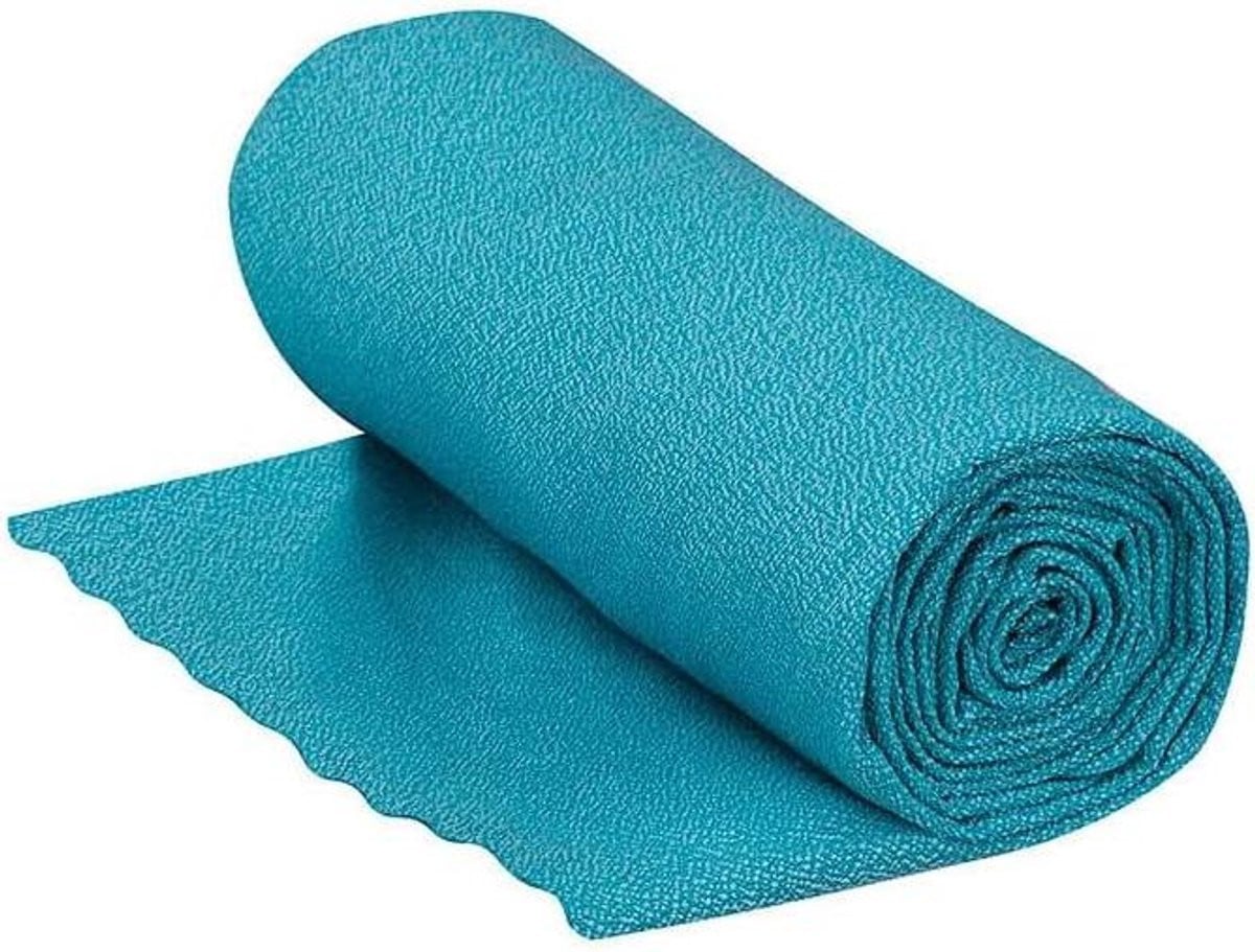 Blauwe lichtgewicht en compacte sneldrogende outdoor handdoek voor reizen en wandelen