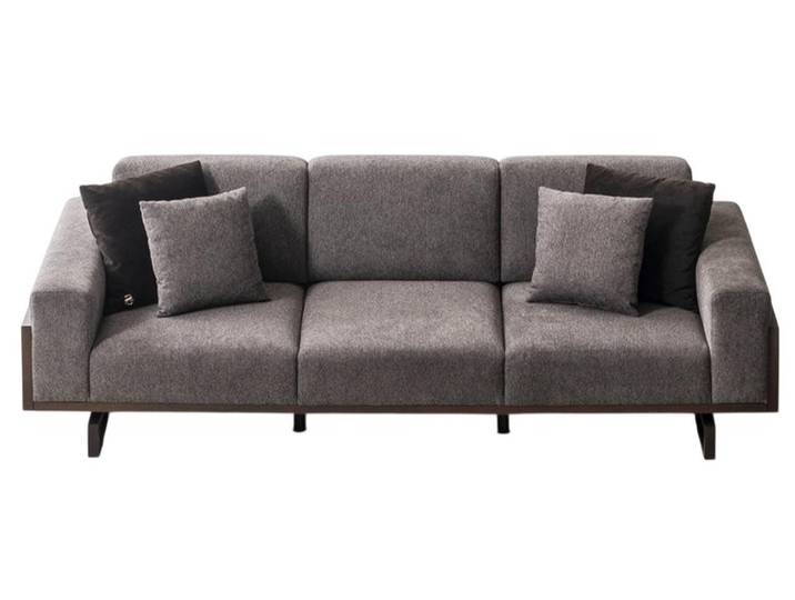 Xlmoebel 4-Sitzer Graue Polstercouch Wohnzimmer Sofa mit Holzrahmen, Sofa 1 Teile, Made in Europa