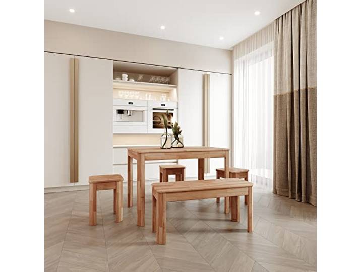 Krok Wood Esstisch Berlin aus Massivholz in Buche (75 x 75 x 75 cm)