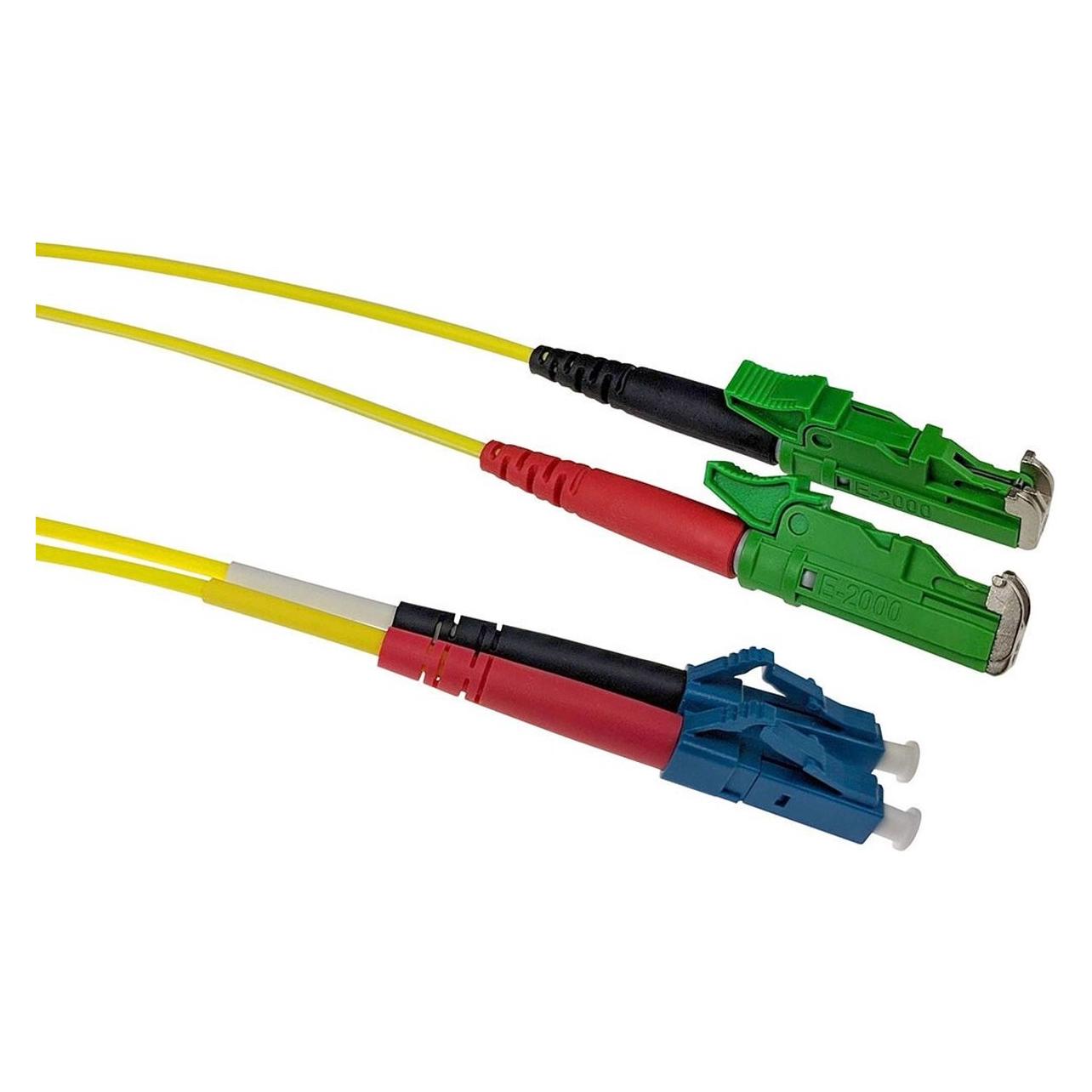 ACT 7 meter LSZH Singlemode 9/125 OS2 fiber patch cable duplex with E2000/APC and LC/UPC connectors (7 m) (RL3207)