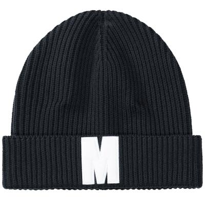 Beanie MARC O'POLO, Jungen, Gr. S, schwarz (schwarz navy), Strick, Baumwollmischung, Mützen Beanie