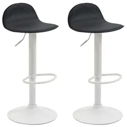 CLP 2er Set Barhocker Lana V2 weiß   Farbe: schwarz, Gestell Farbe: weiß