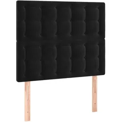 Décoshop26 - Kopfteil Schlafzimmeraccessoire Polstermöbel 2-teilig 100 x 5 x 78/88 cm schwarzer Samtstoff TDL0206268