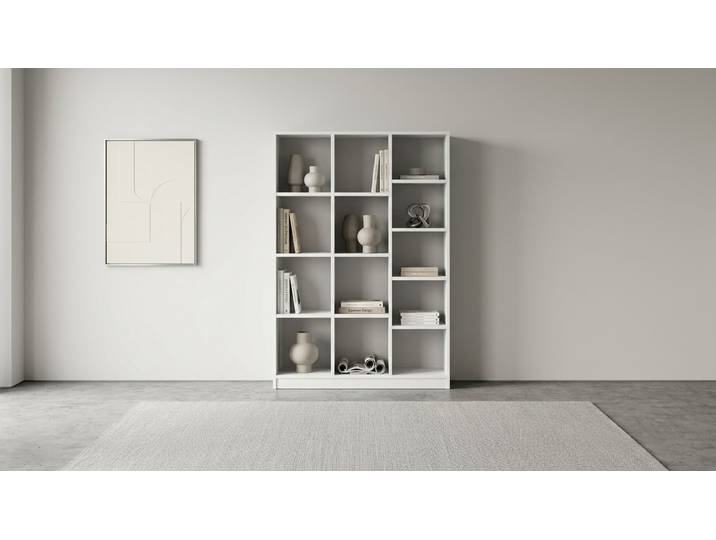 Weißes Bücherregal aus MDF Dekor MDF Beschichtet MDF Weiß matt