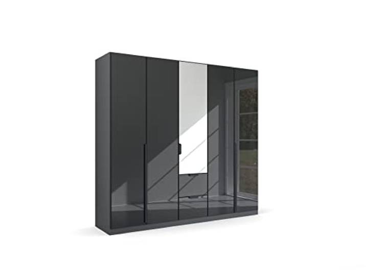 Rauch Möbel Quadra-Spin MODERN, Schrank, Farbe Glas Basalt/Grau metallic, Breite 226 cm