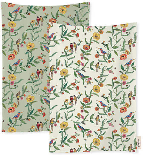 Cath Kidston Summer Birds Set of 2 Tea Towels