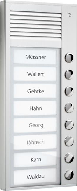 TCS AG TCS Audio Außenstation PAK08-EN 8 Tasten 1-reihig AP silber