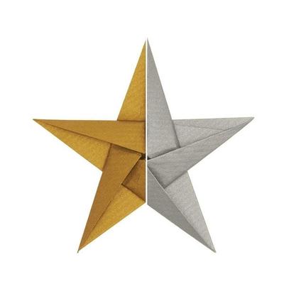 Origami 15x15 cm, gold/silber MIX 32 Blatt, 75 g/m²