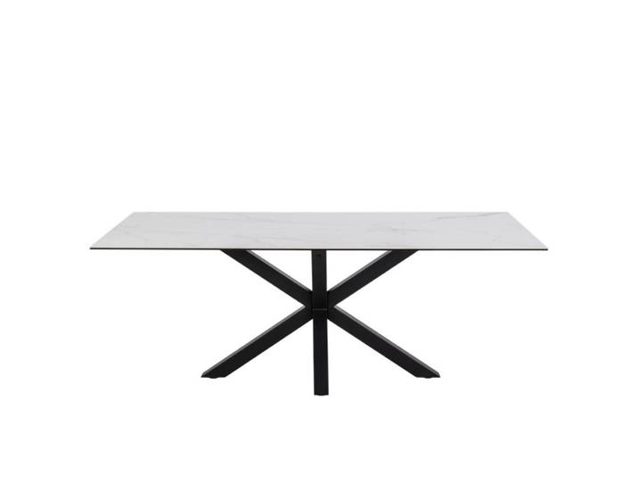 Table rectangulaire en céramique l200 blanc marbre
