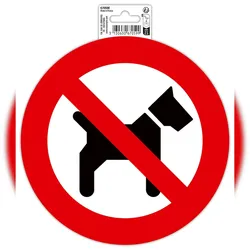 Exacompta 67059E Hinweisschild selbstklebend, PVC, Hunde verboten 20cm - Rot