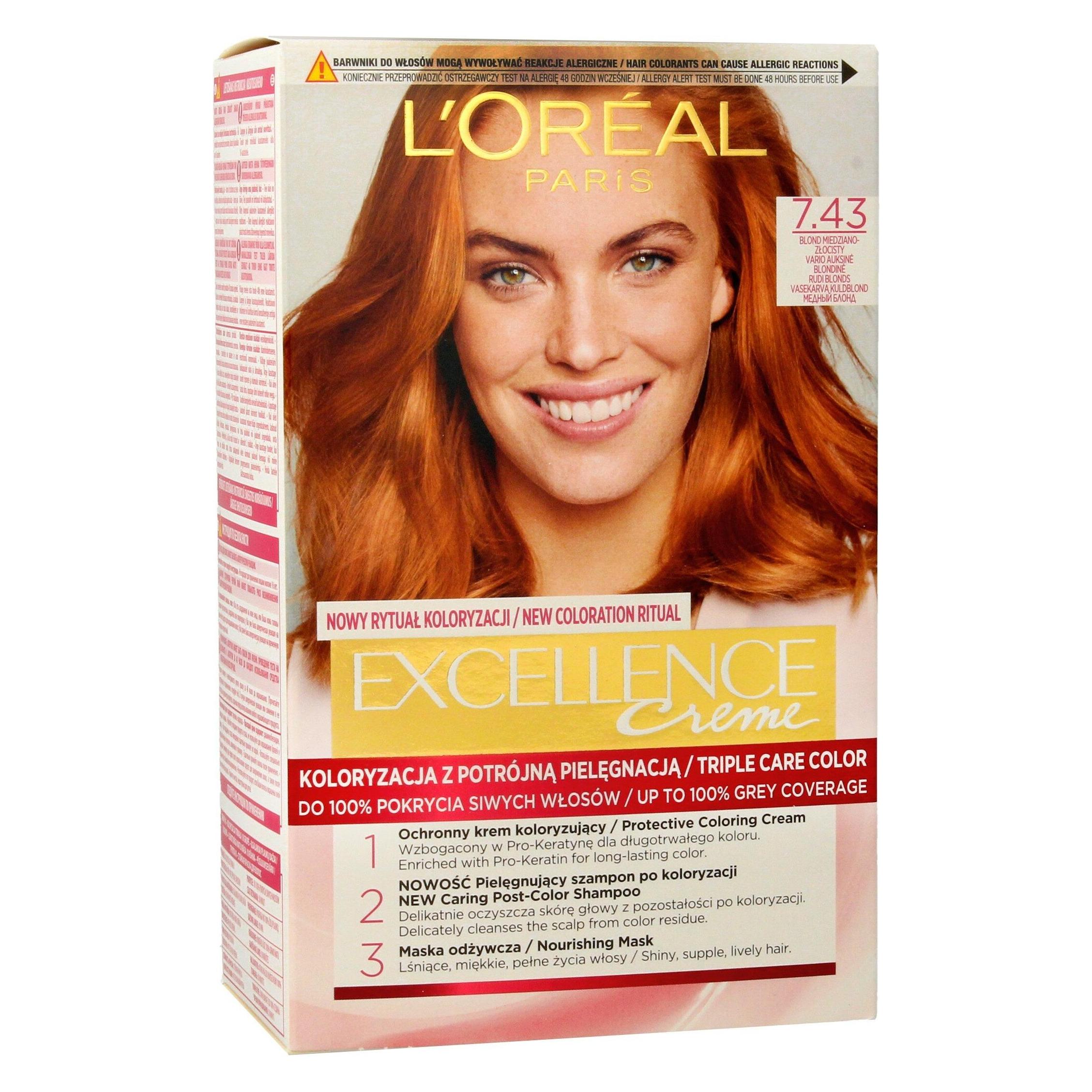 L'Oréal Paris Excellence Creme (7.43 Kupfer Gold Blond) (0258898)