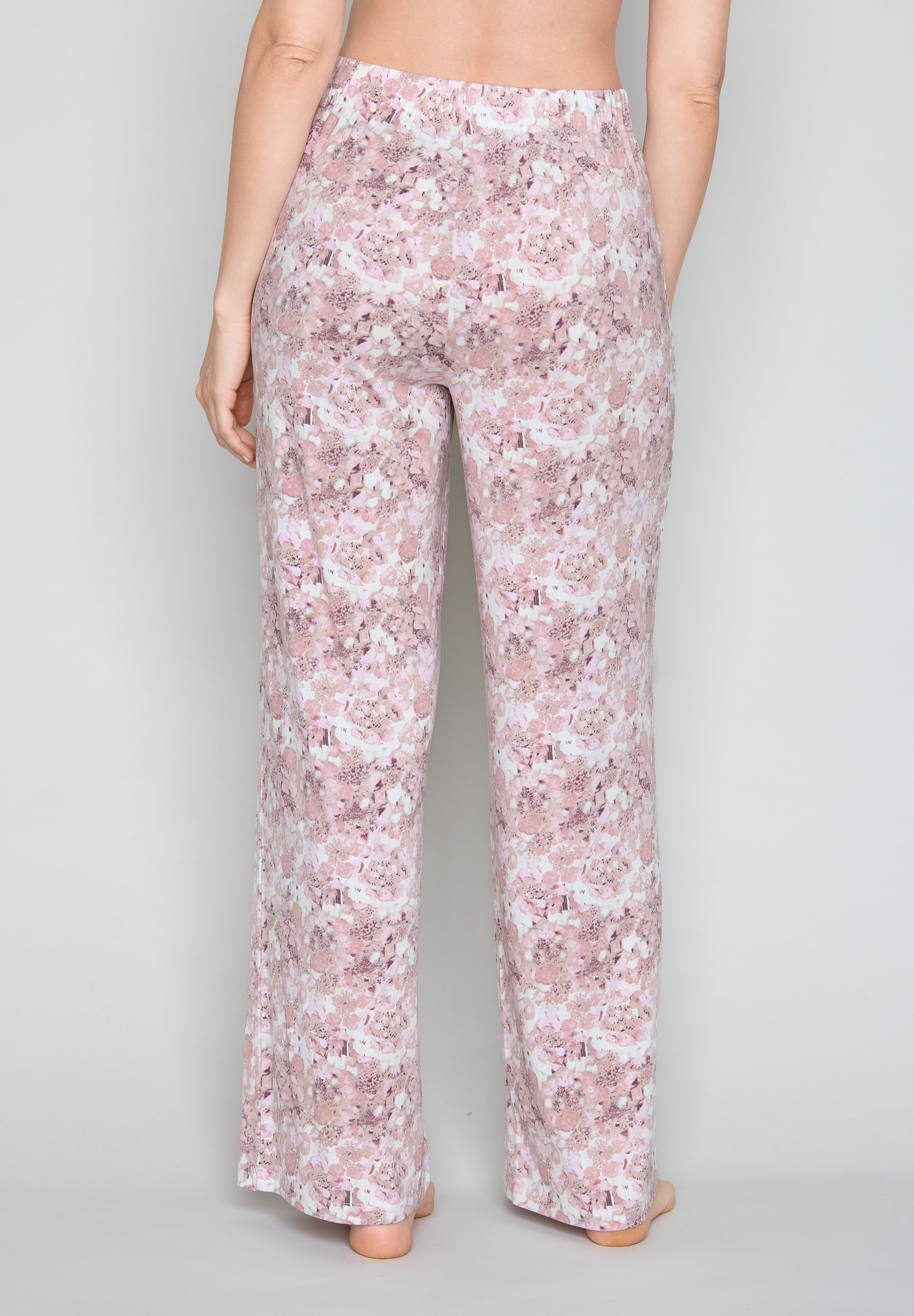 Joop! Pyjamahose JOOP, Damen, Gr. 36, N-Gr, lilablau, Jersey, Obermaterial: 100% Baumwolle, lang, Hosen Pyjamahose, mit floralem Print, aus Jersey, gerade Beinform