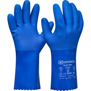 Gebol Chemikalienschutzhandschuhe Blue Tech, Typ A, aus PVC, kurze Stulpe, Größe 10 / XL