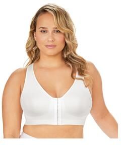 Plus Size Women's Exquisite Form 5101000 Women'S Fully Seamless Wireless Full Coverage Bra With Front Closure by Exquisite Form in White (Size 3XL)