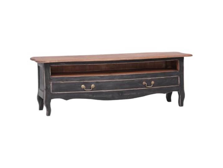 LMTYOENFG TV Lowboard Altholz Massiv 120x30x40 cm Fernsehtisch Schwarz Rustikales Stereo Board fürs Wohnzimmer mit Fach und Schublade. Bereits montiert geliefert für sofortigen Einsatz.