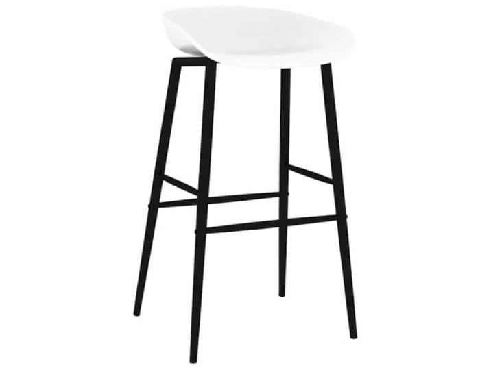 GPUTYGHN Barhocker 4 STK. Weiß, PP, Metallbeine, 110 kg Integrierte niedrige Rückenlehne, pulverbeschichtete Metallbeine, leichte Montage, 110 kg pro Sitzplatz