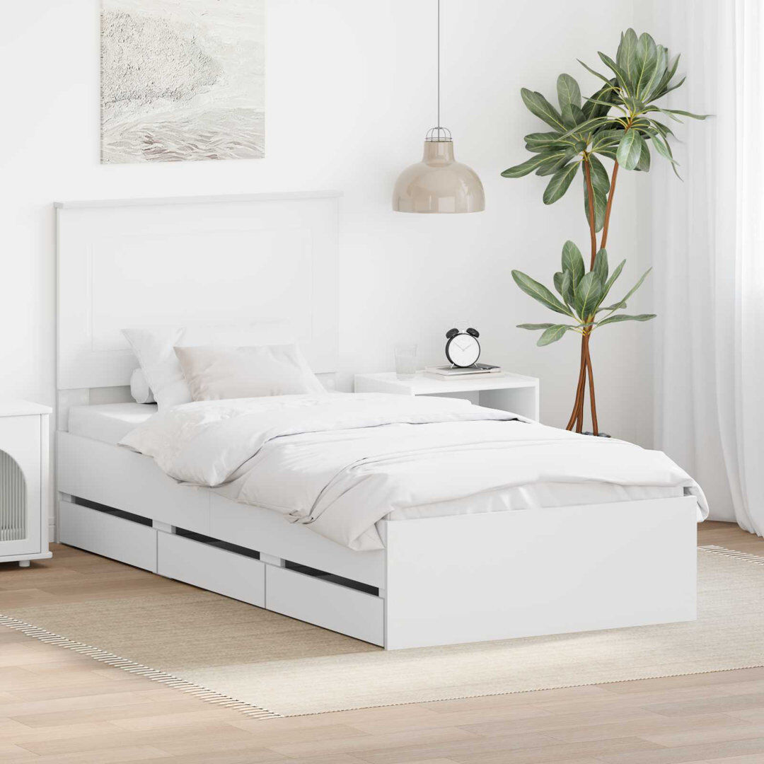 Ebern Designs Bed White Small Single (2'6)