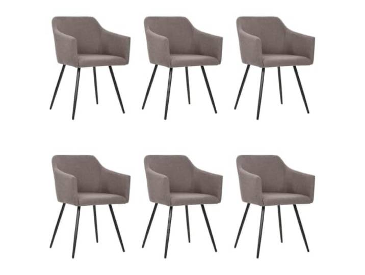 Xhnifbn Esszimmerstühle 6er Set Taupe Polsterstuhl mit Armlehne Metall Bequeme Küchenstühle mit dicker Polsterung und Stoffbezug für Esszimmer, ergonomische Sitzschale für Sitzkomfort.