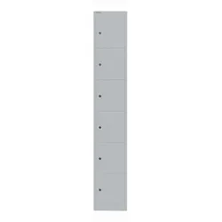 Schließfachschrank Office | 6 Fächer, Tiefe 457 mm - 355 silber