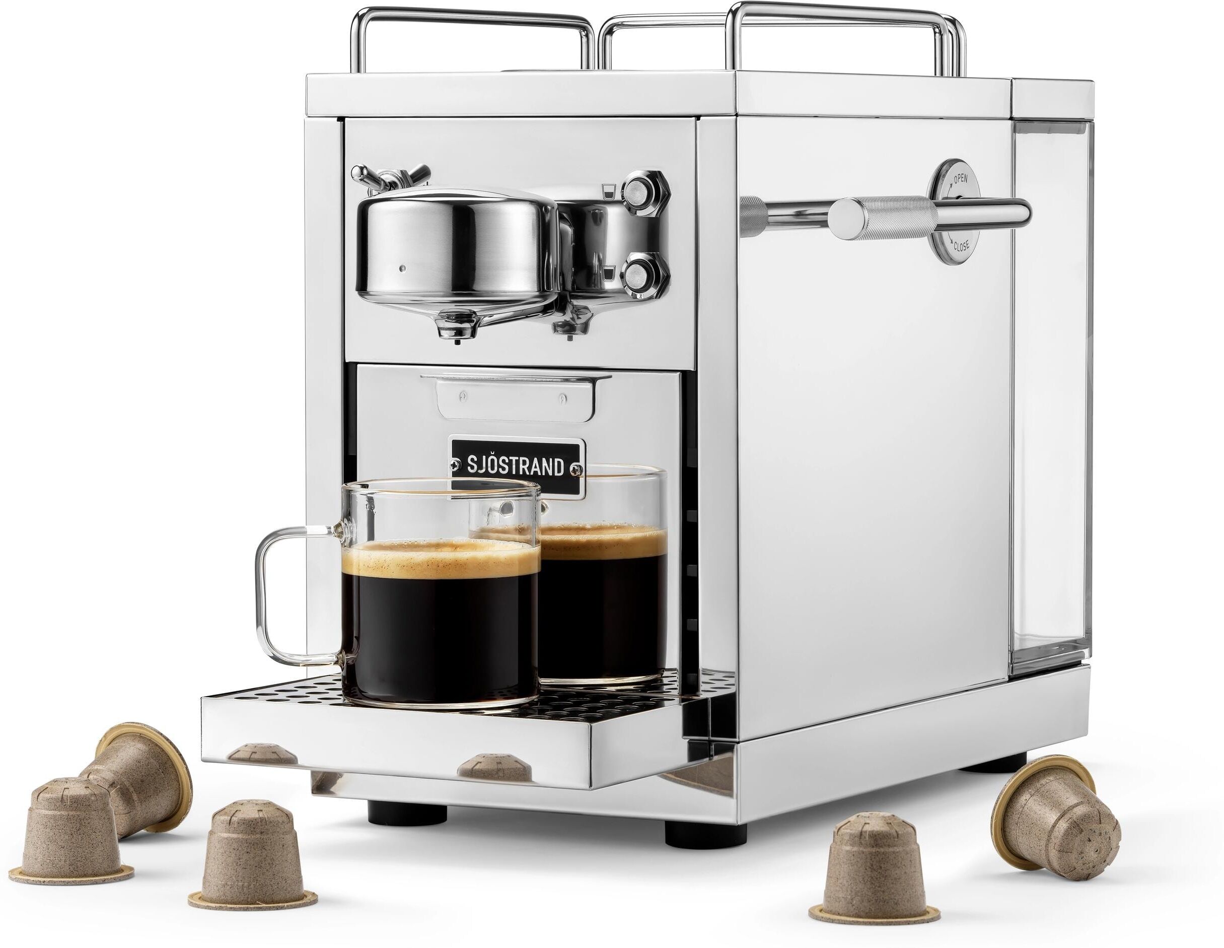 Kapselmaschine "Sjöstrand The Original 2.0", Energieeffizienz: A, silber, Kaffeemaschinen, Kapselmaschine silber Einheitsgröße