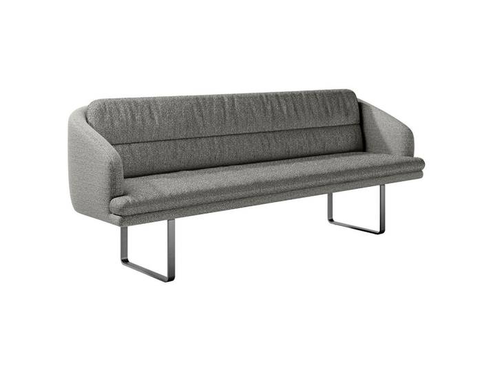Dieter Knoll Sitzbank, Graublau, Metall, 3-Sitzer, 255x89x68 cm, Fußauswahl, Stoff-/Lederauswahl, Esszimmer, Bänke, Sitzbänke