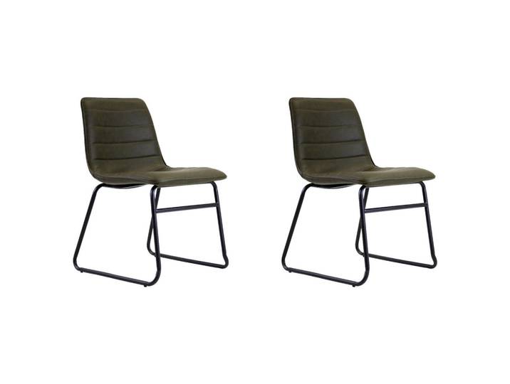 Stuhl, Dunkelgrün, 48x77x56 cm, Metall & Kunststoff, U-Form, Vintage, MID.YOU