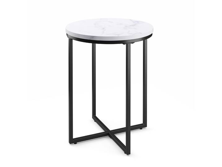 Beistelltisch ESRA rund 40 x 50 cm weiss/schwarz