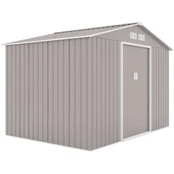 HATTORO S200 XXL Metall Gerätehaus Geräteschuppen Garten Haus Schuppen Gartenhaus Laube Hellgrau
