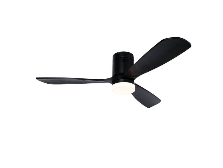 Plafonnier ventilateur intelligent noir 132 cm avec LED intégrée