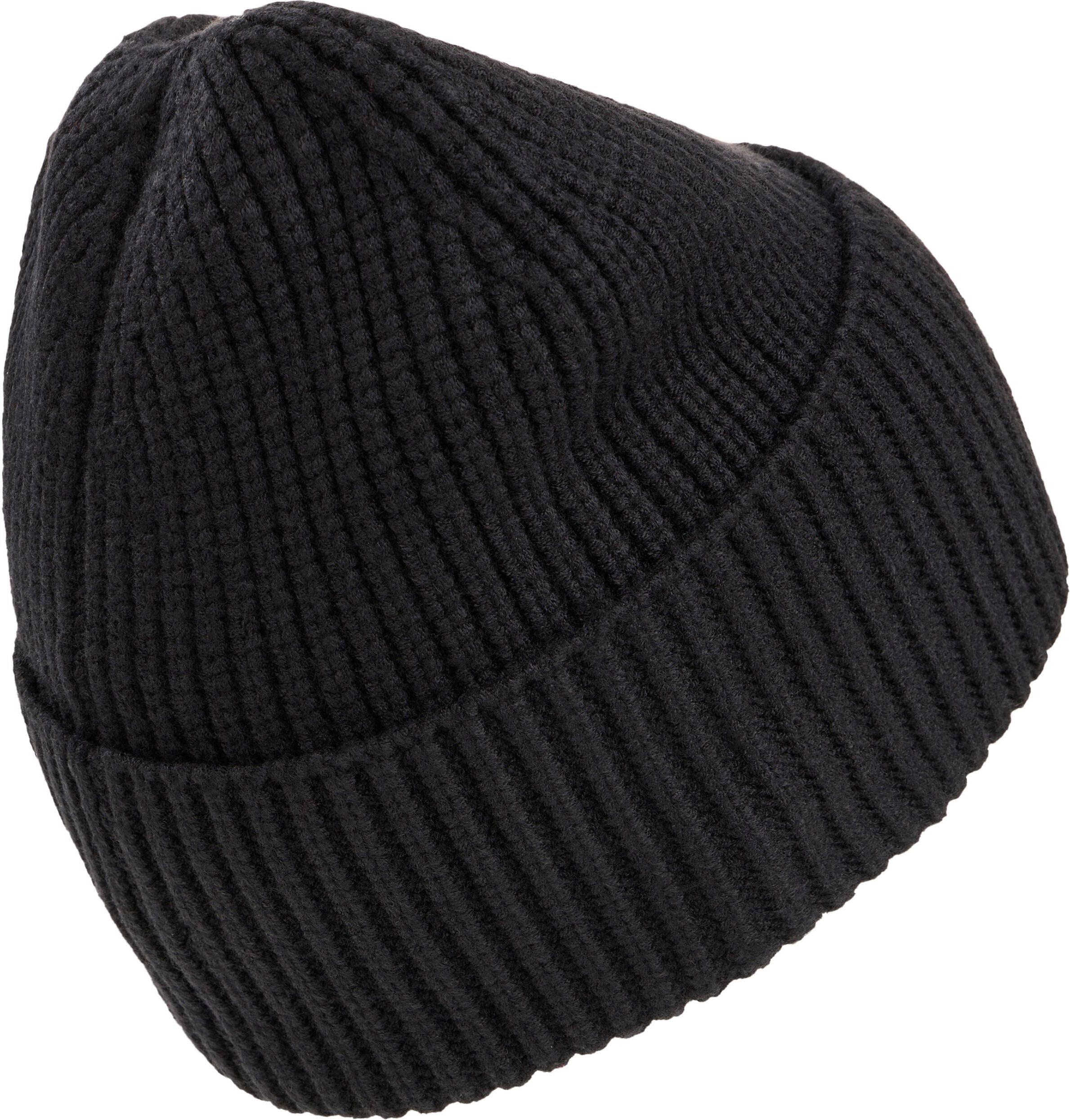 Strickmütze JOOP JEANS "Lucifo", Herren, schwarz, Strick, Viskosemischung, unifarben, Mützen Strickmütze, weiches Material, breiter Umschlag schwarz Einheitsgröße