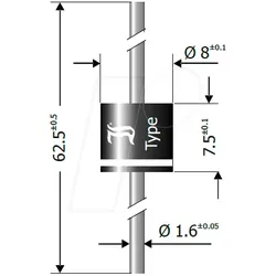 PX 1500A DIO - Gleichrichterdiode, 50 V, 15 A, Axial