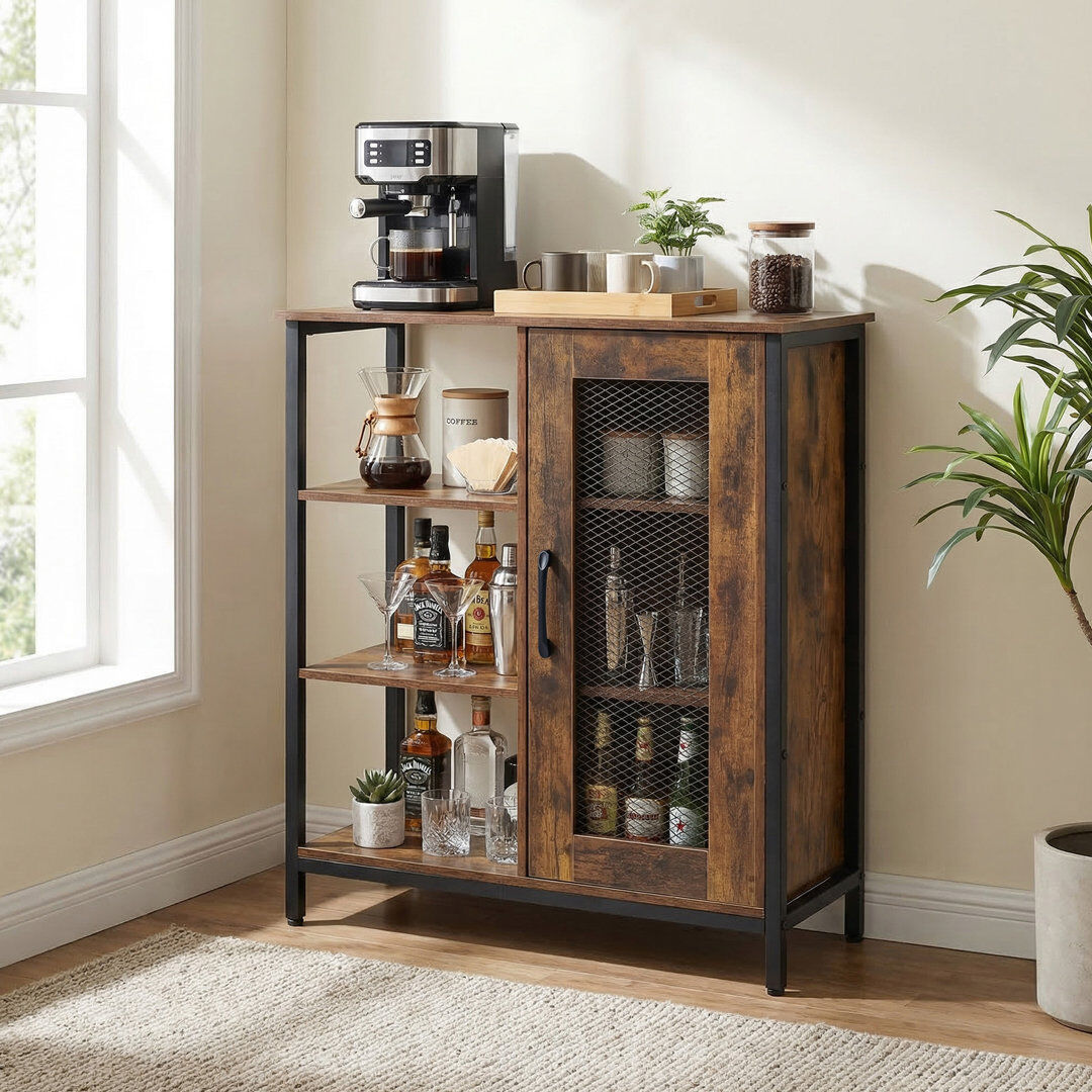 Borough Wharf 70cm Sideboard Brown/Black 81cm H X 70cm W X 30cm D