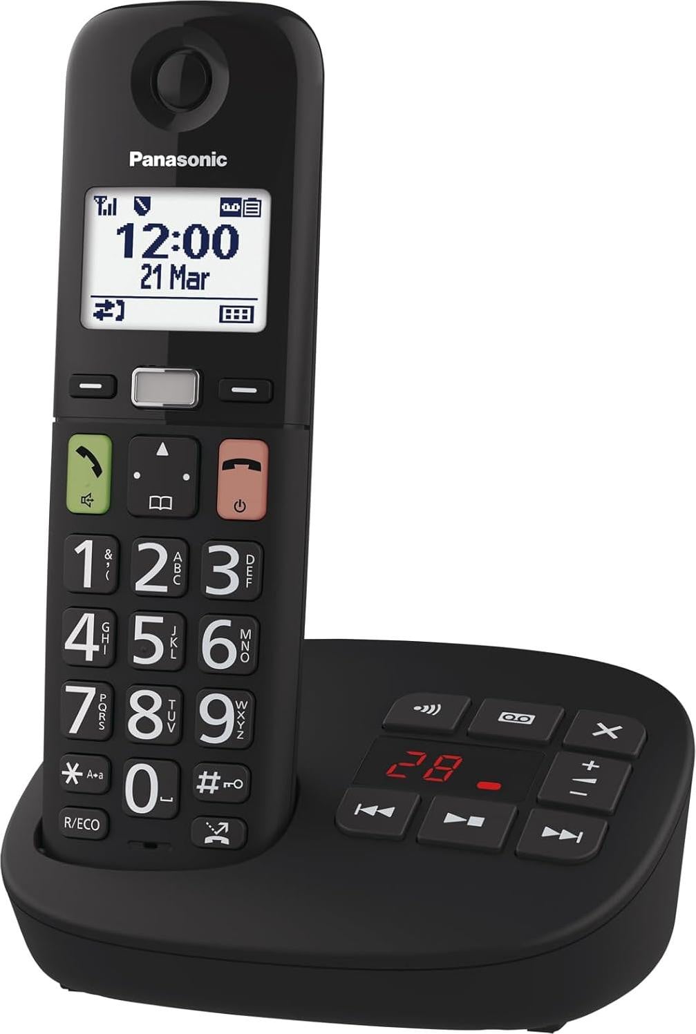 Panasonic KX-TGU130EXB Draadloze DECT-telefoon met headset, Zwart