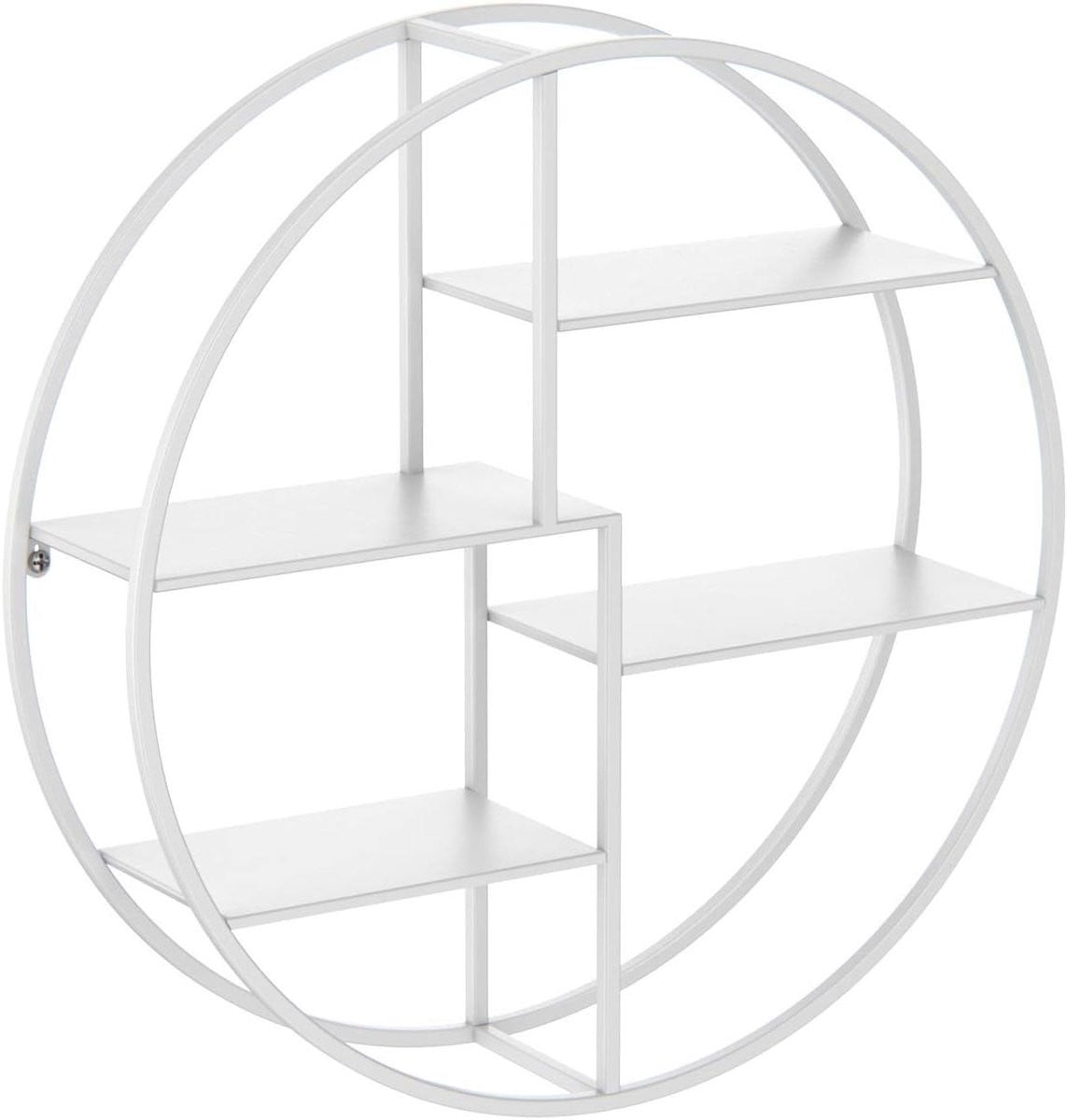 Wit Wandrek Rond - Decoratieve Metaal Plank voor Keuken of Badkamer - 60 cm