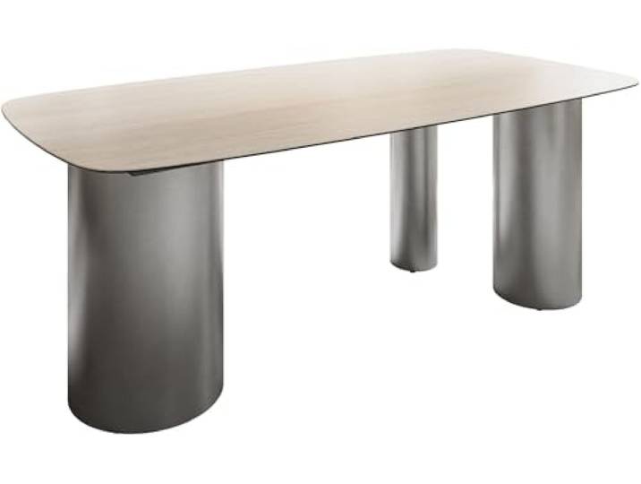 Esszimmertisch Edge Boot Keramik Laminam®Travertino Bianco Creme-Weiß