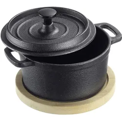 Westmark Gusseiserner Topf mit Deckel Tapas und Friends, 250ml, Pfanne + Kochtopf, Schwarz