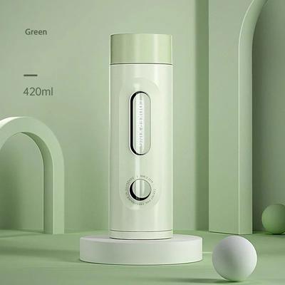 Uplifted Finds COOKER KING Portable High Borosilicate Glass Tea Cup Explosion Proof Double Layer Anti Drop Bottle green