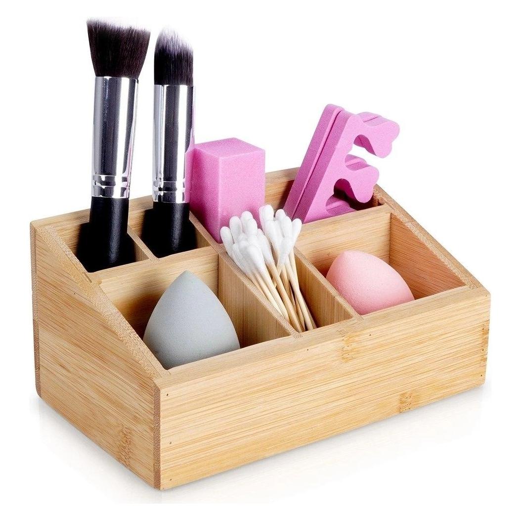 Eleganz, Bambus-Make-up-Organizer, 17x10x8 cm, 7 Fächer (47434194)