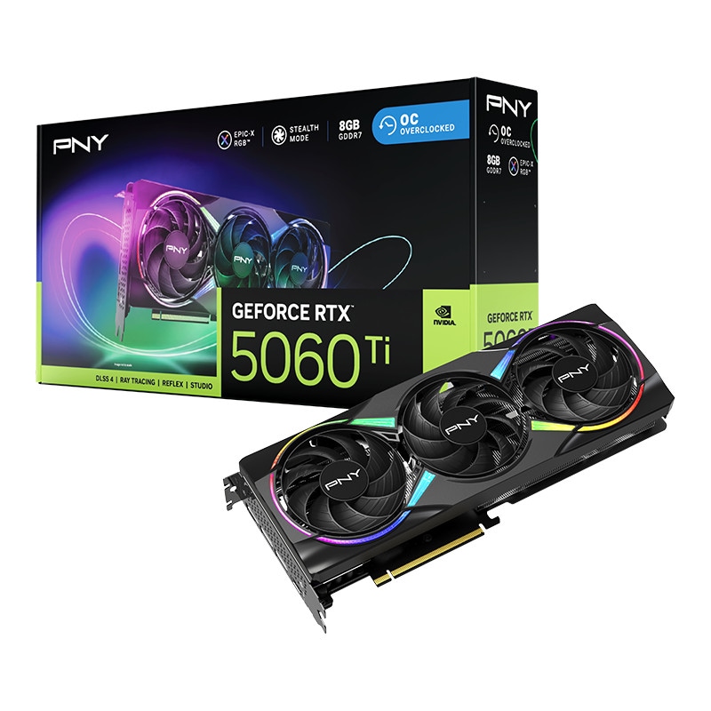 PNY GeForce RTX 5060 TI EPIC-X RGB OC Grafikkarte 8 GB