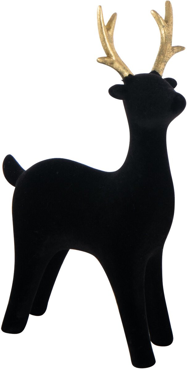 J-Line Rendier decoratie - zwart - polyresin - small