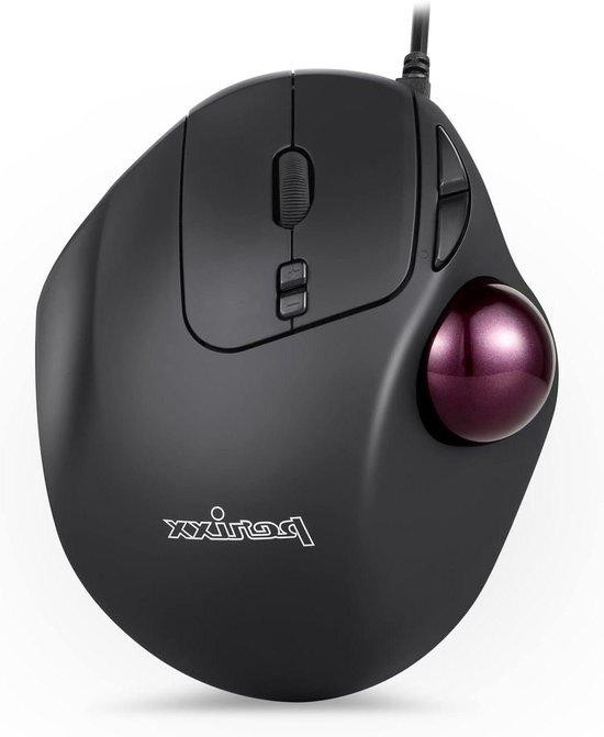 Perixx Ergonomische Trackball Muis met 1.8m Kabel - Zwart