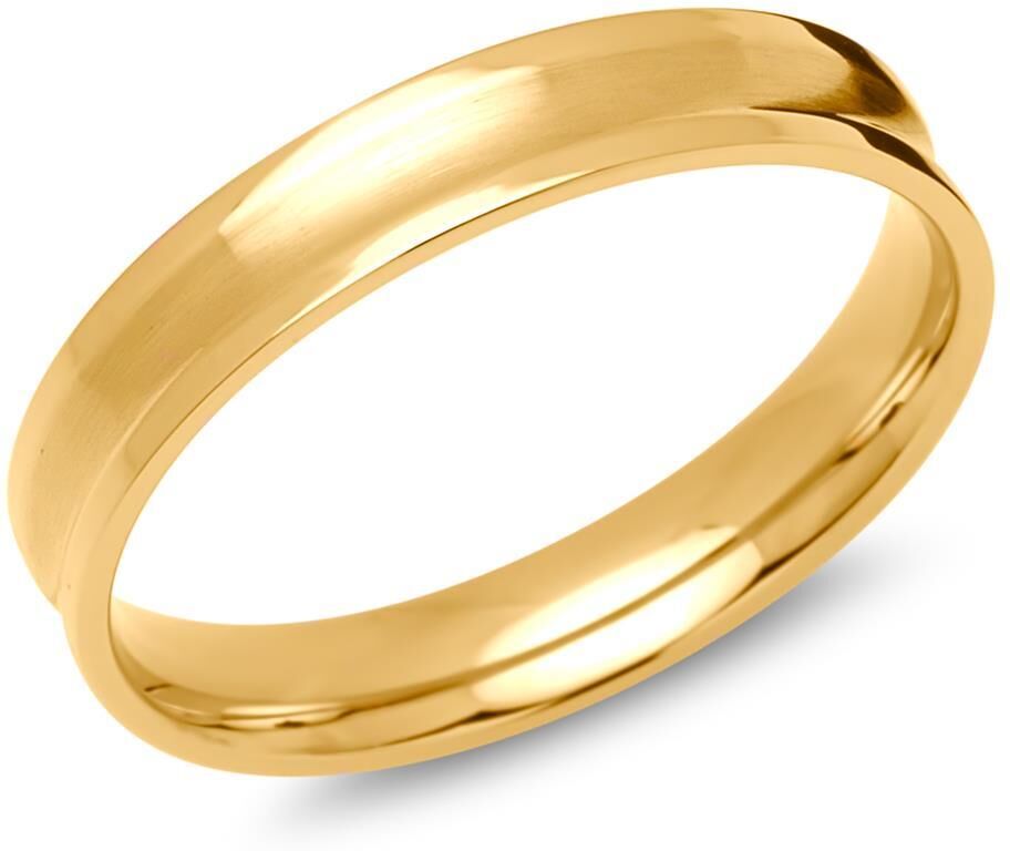 Unique Herrenring Edelstahl gelbvergoldet 4mm gold
