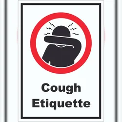 HB-Druck Cough Etiquette Symbol und Text Aufkleber A6 (105x148mm)