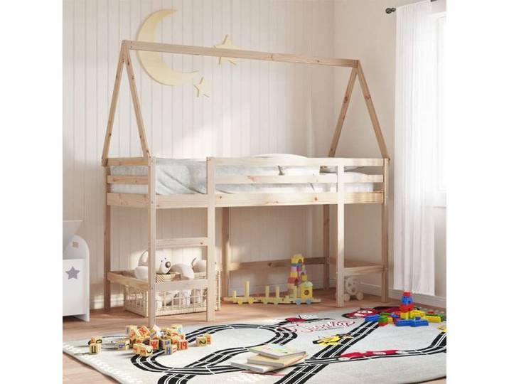 Lit superposé avec échelle et toit sans matelas 80x200 cm 3282112